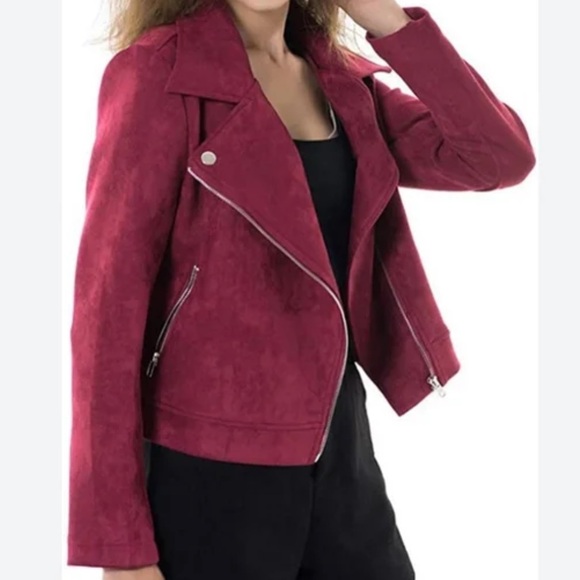 Apperrloth A Jackets & Blazers - Apperloth A Faux Suede Moto Jacket